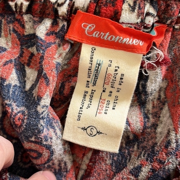 Anthropologie Cartonnier Letna Jogger Pants Red Patterned - Picture 8 of 14